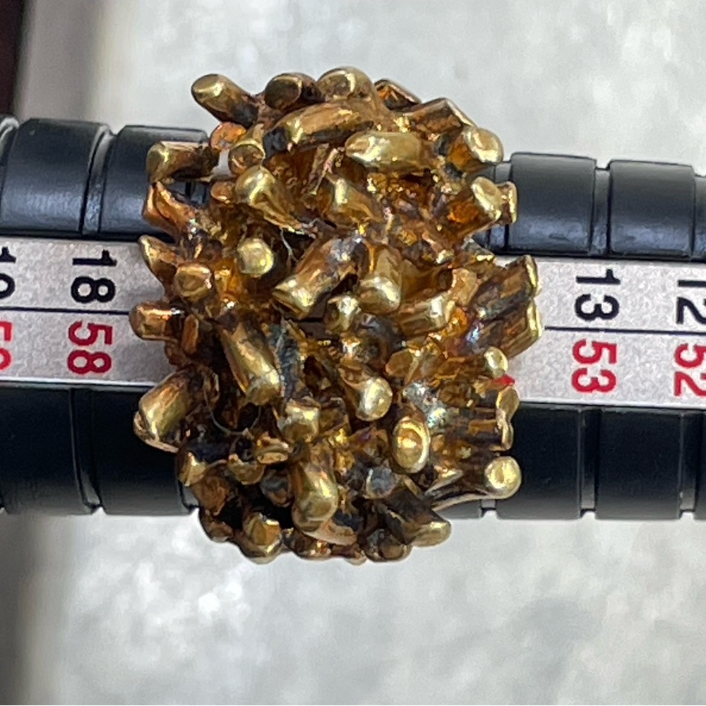 Vintage Sterling Silver Gold plated Nugget Cluster Statement Ring Size 7.75 - Picture 14 of 15
